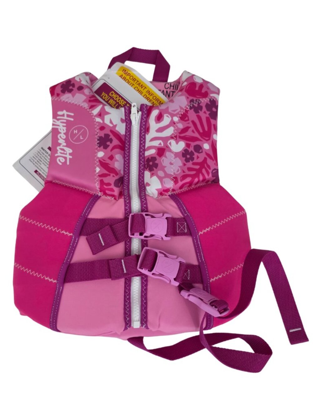 Hyperkate Kids Pink Floral Swim Vest with Secure Buckles